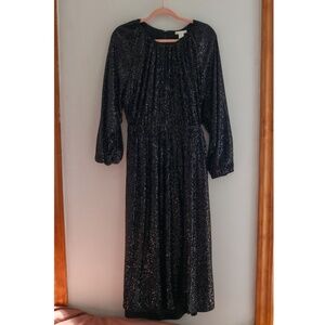 Black Sequin H&M Midi Gown (Size M) NWOT